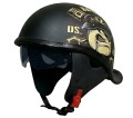 Kask motocyklowy orzeszek RETRO z daszkiem w stylu vintage