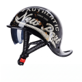 Kask motocyklowy orzeszek RETRO z daszkiem w stylu vintage