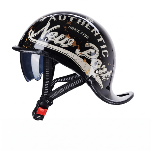Kask motocyklowy orzeszek RETRO z daszkiem w stylu vintage