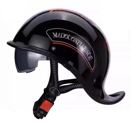 Kask motocyklowy orzeszek RETRO z daszkiem w stylu vintage