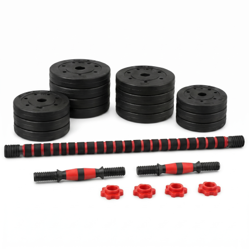 Zestaw Hantli Regulowanych 2w1 ze Sztangą Trening Siłowy w Domu + 20 KG Obciążenie