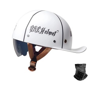 Kask motocyklowy retro z szybką goglami na choppera harleya