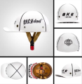 Kask motocyklowy retro z szybką goglami na choppera harleya