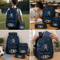 Plecak dla Dzieci CR7 Zestaw Szkolny 3w1 Tornister Torba na Ramię Piórnik Cristiano Ronaldo