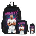 Plecak Szkolny dla Chłopca Zestaw 3w1 Kylian Mbappe Tornister Torba Śniadaniowa Piórnik Neon