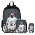 Plecak Szkolny dla Chłopca Zestaw 3w1 Kylian Mbappe Real Madryt Tornister Torba Śniadaniowa Piórnik