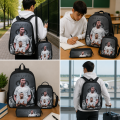 Plecak Szkolny dla Chłopca Zestaw 3w1 Kylian Mbappe Real Madryt Tornister Torba Śniadaniowa Piórnik