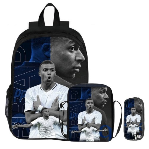 Plecak Szkolny dla Chłopca Zestaw 3w1 Kylian Mbappe Real Madryt Tornister Listonoszka Piórnik
