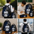 Plecak Szkolny dla Chłopca Zestaw 3w1 Kylian Mbappe Real Madryt Tornister Listonoszka Piórnik