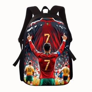 Plecak Szkolny dla Chłopca Piłka Nożna CR7 Cristiano Ronaldo Czerwony