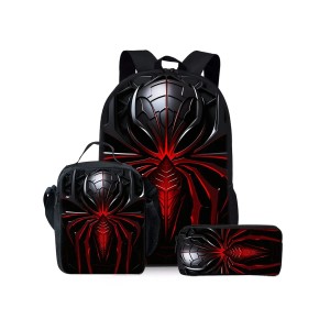 Zestaw Szkolny 3w1 Cyber Spider Red Plecak Torba Piórnik Pająk