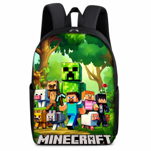 Plecak Szkolny Minecraft dla Chłopca Creeper Steve A4 Zielony