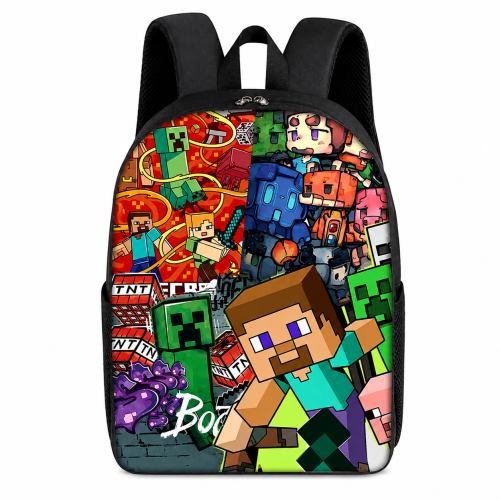 Plecak Szkolny Minecraft dla Chłopca TNT Creeper Steve A4 Boom
