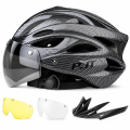 Kask Rowerowy z Wizjerem Wentylowany Zestaw z 3 Szybkami i Daszkiem