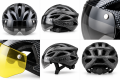 Kask Rowerowy z Wizjerem Wentylowany Zestaw z 3 Szybkami i Daszkiem