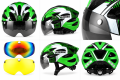 Kask Rowerowy z Szybką Magnetyczną Superide 3x Wizjer Okulary Zielony