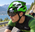 Kask Rowerowy z Szybką Magnetyczną Superide 3x Wizjer Okulary Zielony