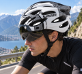 Kask Rowerowy z Szybką Magnetyczną Superide 3x Wizjer Okulary Biały
