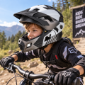 Kask Full Face z Odpinaną Szczęką dla dzieci RockBros 2w1 MTB Enduro Downhill Biały