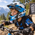 Kask Full Face z Odpinaną Szczęką dla dzieci RockBros 2w1 MTB Enduro Downhill Niebieski