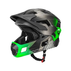 Kask Full Face z Odpinaną Szczęką dla dzieci RockBros 2w1 MTB Enduro Downhill Czarny