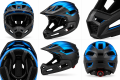 Kask Full Face z Odpinaną Szczęką Eastinear 2w1 MTB Enduro Czarno Niebieski