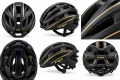 Kask Rowerowy Szosowy MET Aerodynamiczny Lekki Czarny Złoty Premium