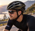 Kask Rowerowy Szosowy MET Aerodynamiczny Lekki Czarny Złoty Premium