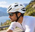 Kask Rowerowy Szosowy MET Aerodynamiczny Lekki Biały Złoty Premium