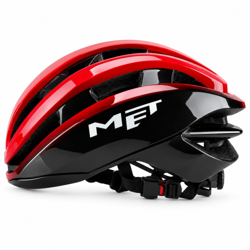 Kask Rowerowy Szosowy MET Aerodynamiczny Lekki Czarny Czerwony Premium