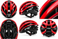 Kask Rowerowy Szosowy MET Aerodynamiczny Lekki Czarny Czerwony Premium