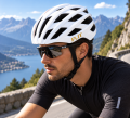 Kask Rowerowy Szosowy PJT Lekki Wentylacyjny Biały Złote Logo