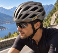 Kask Rowerowy Szosowy PJT Lekki Wentylacyjny Tytanowy Złote Logo
