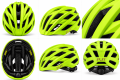 Kask Rowerowy Szosowy PJT Lekki Wentylacyjny Fluo Żółty Neon Złote Logo
