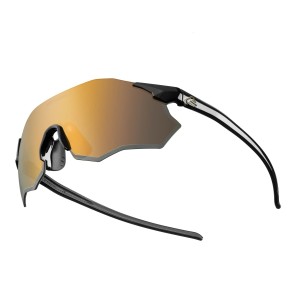 Okulary Sportowe na Rower RockBros Ultralekkie Złote Lustrzane UV400