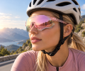 Okulary Sportowe na Rower RockBros Ultralekkie Różowe Lustrzane UV400