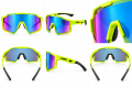 Okulary Rowerowe Uvex Lustrzane UV400 Szosa MTB Żółty Neon