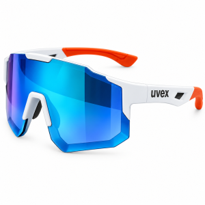 Okulary Rowerowe Uvex Lustrzane UV400 Szosa MTB Biało Pomarańczowe