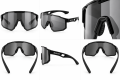 Okulary Sportowe na Rower Bucklos Lustrzane Czarne UV400 Szosowe