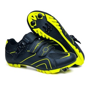 Buty Rowerowe SPD MTB Klamra Zatrzaskowe Gravel Czarno Żółte Fluo