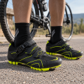 Buty Rowerowe SPD MTB Klamra Zatrzaskowe Gravel Czarno Żółte Fluo