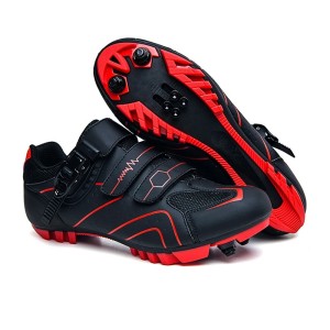 Buty Rowerowe SPD MTB Klamra Zatrzaskowe Gravel Czarno Czerwone