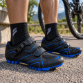 Buty Rowerowe SPD MTB Klamra Zatrzaskowe Gravel Czarno Niebieskie