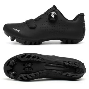 Buty Rowerowe SPD MTB Pokrętło Zapięcie Żyłkowe Gravel Czarne Mat