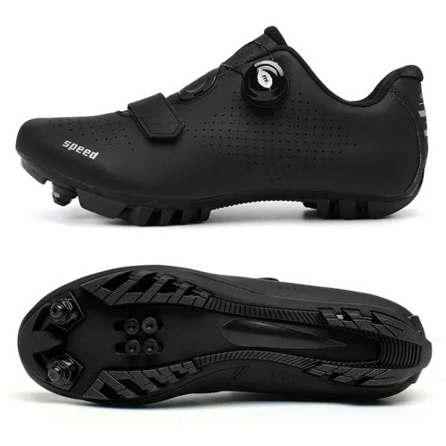 Buty Rowerowe SPD MTB Pokrętło Zapięcie Żyłkowe Gravel Czarne Mat