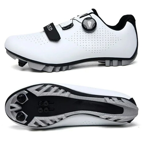 Buty Rowerowe SPD MTB Pokrętło Zapięcie Żyłkowe Gravel Biały