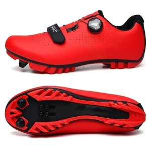 Buty Rowerowe SPD MTB Pokrętło Zapięcie Żyłkowe Gravel Czerwony