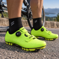 Buty Rowerowe SPD MTB Pokrętło Zapięcie Żyłkowe Gravel Zielony Fluo