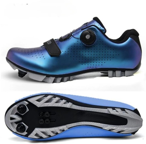 Buty Rowerowe SPD MTB Pokrętło Zapięcie Żyłkowe Gravel Niebieski