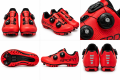 Buty Rowerowe MTB SPD z Pokrętłami Czerwone Buty Kolarskie na Rower Górski